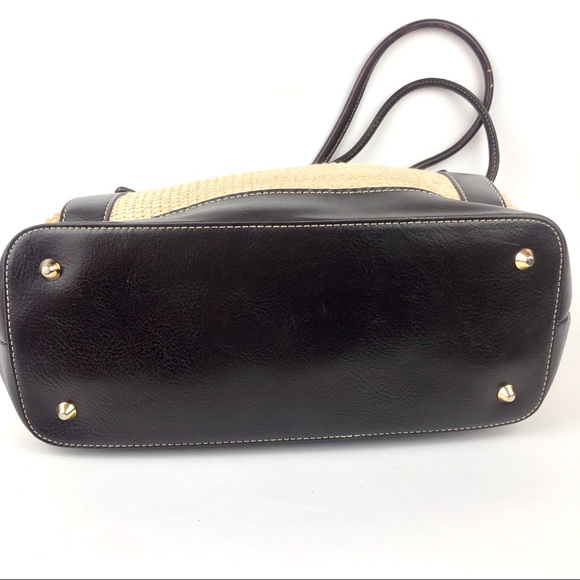 Maxx New York Beige Woven Brown Shoulder Tote - Picture 6 of 8